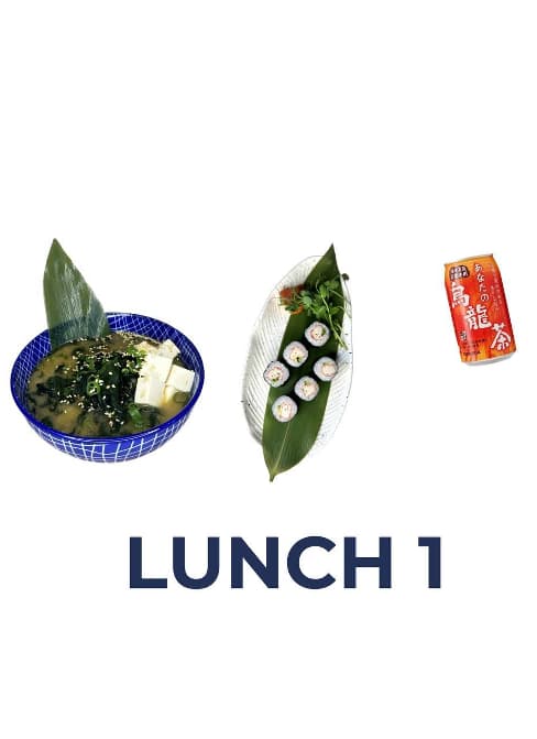 Business Lunch Deal at Minami Sushi Bar assorted Maki, Miso Soup, and a choice of canned drinks including Irn Bru