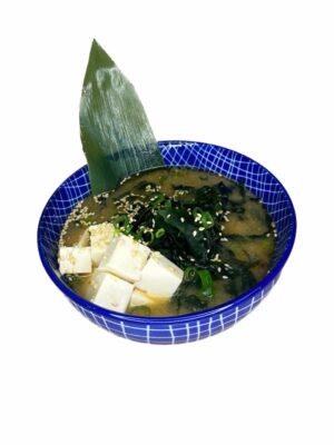 Classic Japanese Miso Soup served with fresh tofu and green onions, sprinkled with sesame - Minami Sushi Edinburgh