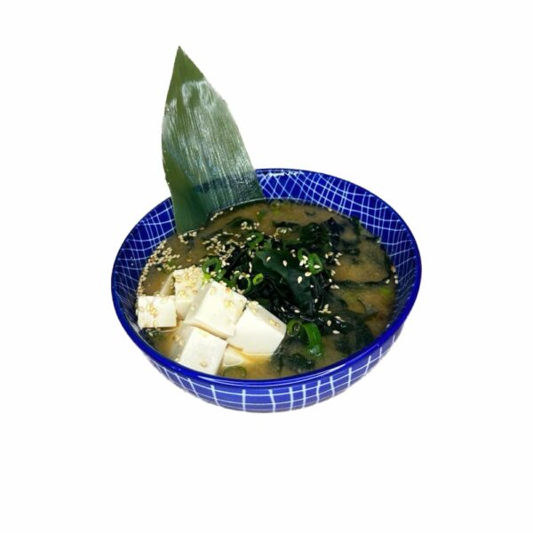 Classic Japanese Miso Soup served with fresh tofu and green onions, sprinkled with sesame - Minami Sushi Edinburgh