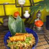 Close-up of Japanese Fried Rice with Salmon highlighting the colorful vegetable mix in Edinburgh