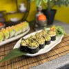 Edinburgh's Avocado Tartarus sushi, a 245g dish with creamy avocado and crisp vegetables, topped with a savory nut sauce