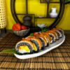 Edinburgh's Phila Mango Black sushi creation, 280g with a tropical mango twist, accompanied by creamy Philadelphia cheese