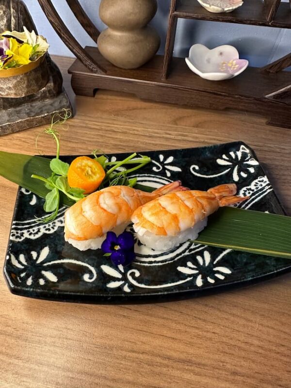 Indulge in the simplicity of Nigiri Shrimp sushi, a delectable Edinburgh snack for all occasions.