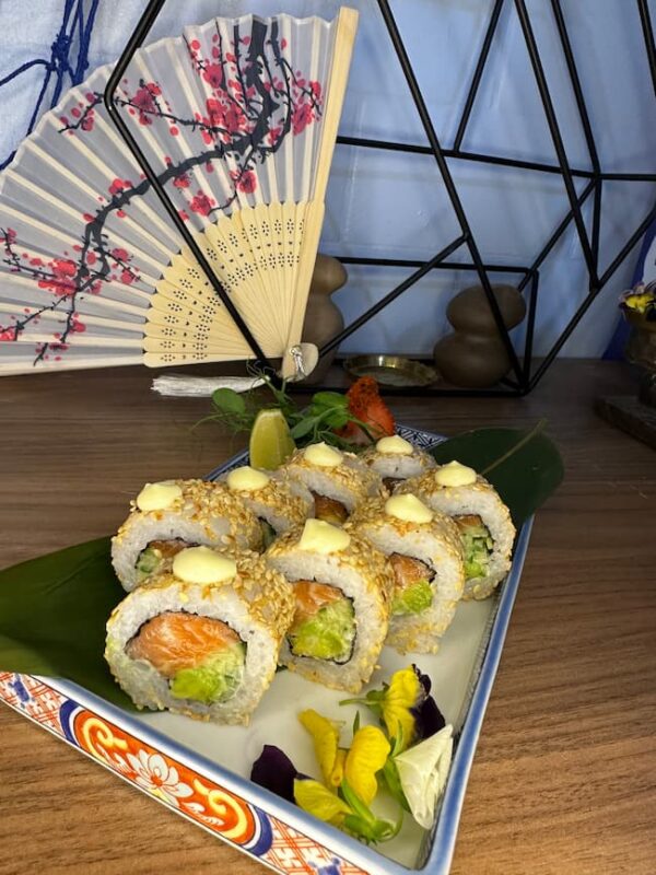 Nori Salmon Sushi Delight with Avocado and Sesame