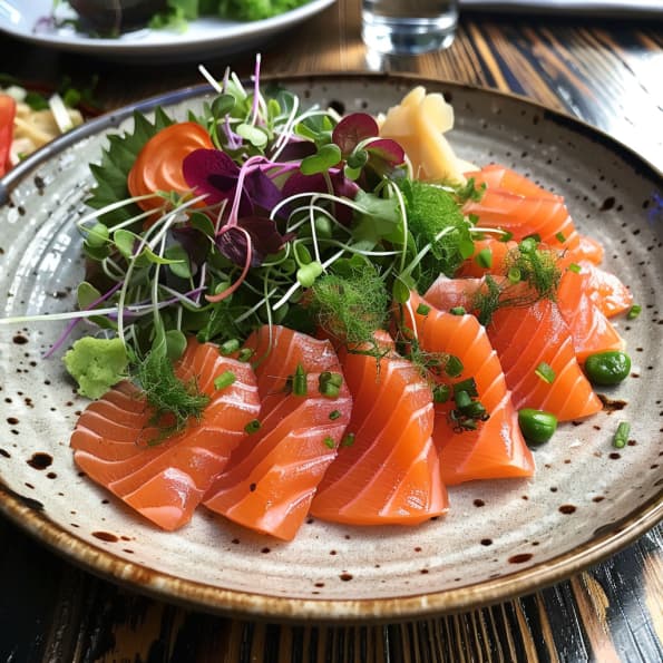 Salmon Sashimi 150g in Edinburgh sushi restourant minami