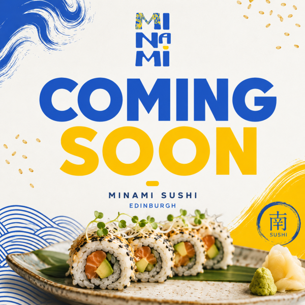 Minami Sushi coming soon to Edinburgh—try our Fried Squid Rings 100g, plus fresh wasabi and ginger on the side.